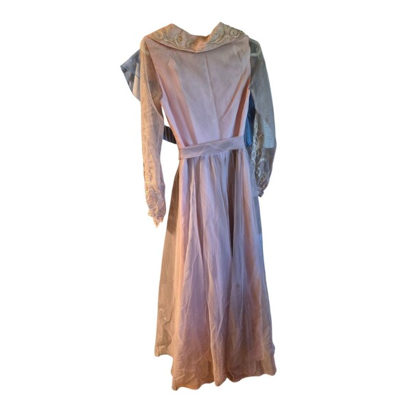 Jacket Bryan Vintage 1960s Flowy Chiffon Party Dress Maxi Dress Pink Sz 6/8 - Picture 4 of 6